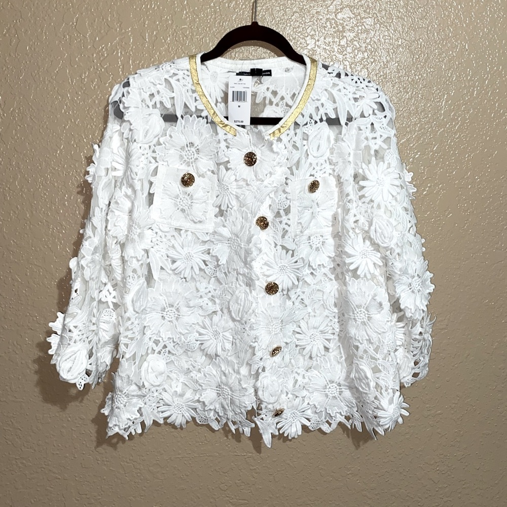 RARE Michael Simon Floral Crochet Jacket